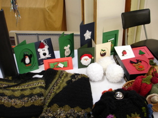 Crochet Display at Wardie Workshop, Feb08