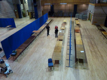 Setting up early in the morning